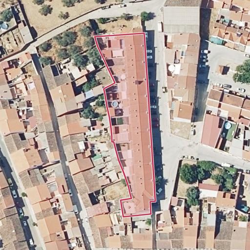 Vista aérea del bien 1: Finca Urbana, Santa Olalla del Cala