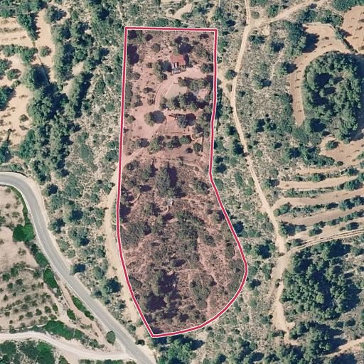 Vista aérea del bien 1: Finca rústica, Les Useres-useras