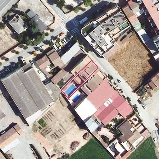Vista aérea del bien 1: Vivienda, Alcarras