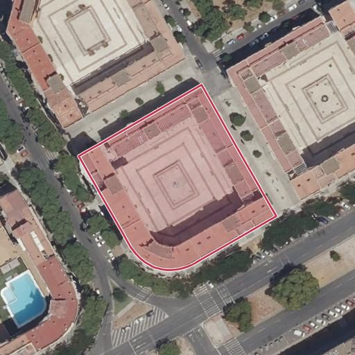 Vista aérea del bien 1: Vivienda, Sevilla