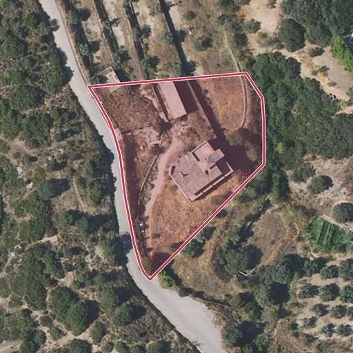 Vista aérea del bien 1: Vivienda, Villanueva del Rosario